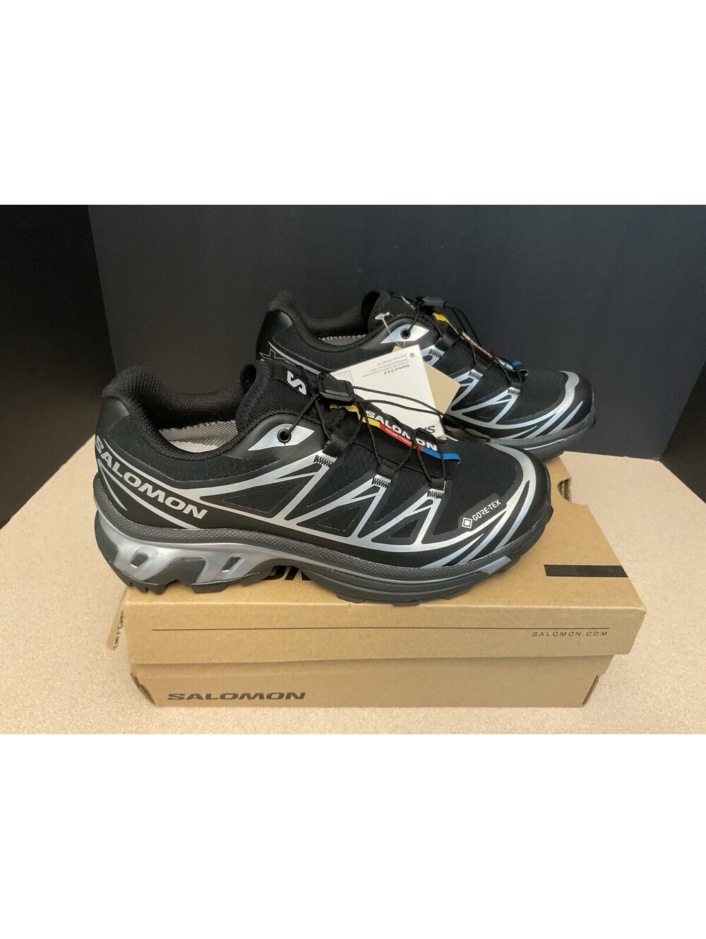 New! Womens Salomon XT-6 GTX GORE-TEX Black/Silver Shoes. Size 6.5. Awesome!!!